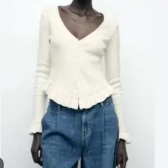 ZARA ぺプラムフリルカーディガン