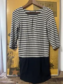 最終価格！ボーダー　ワンピース　ブラック×ホワイト　レディース　Mサイズ