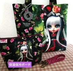 Big＆Smallドール柄・ロラライハリス手提げトート/保温保冷ポーチ309