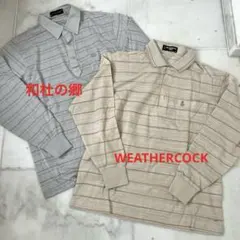 メンズ　Mサイズ 長袖　ポロシャツ　WEATHERCOCK 和杜の郷のサムネイル