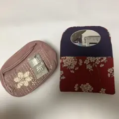 和柄 ポーチ＋ティッシュケース 2点セット 楽布 桜柄 小物入れ