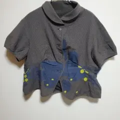 慈雨 ジウ 変形ドット柄シャツブラウス 長袖 40 マツオインターナショナル 慈雨 ジウ 変形ドット柄シャツブラウス 長袖 40 マツオ