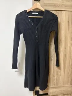 SLY ブラックニットワンピース