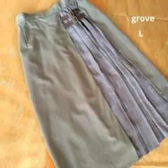 grove スカート　サイドプリーツスカート　Lサイズ