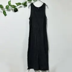 COTTON ON ノースリーブリブ編みワンピース ロング丈 ダークグレー L