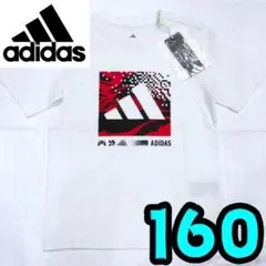 【新品】アディダス　Tシャツ　160　半袖　キッズ　白　胸大ロゴ　綿100％のサムネイル