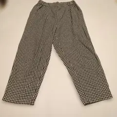SM2　ギンガムチェック カジュアルパンツ　綿　麻