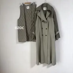 OZOC ※訳あり ライナー付 ロング トレンチコート カーキ ベスト付