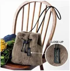 雑誌付録  ファー 巾着バッグ