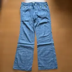 TYPY チャオパニック　ブルー ワイドパンツ　デニム Lのサムネイル