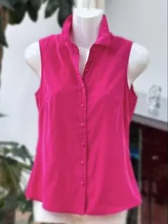 バナナリパブリック　ノースリーブシャツ　ブラウス　ショッキングピンク