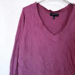 LANE BRYANT Vネック レーヨンブレンド 薄手ニット 長袖セーター
