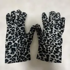 白黒 モノトーン 手袋 レオパード柄 アクセントに グローブ
