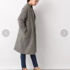 LEPSIM ダブルフェイス リバーシブル ロング コート チェック柄 千鳥格子