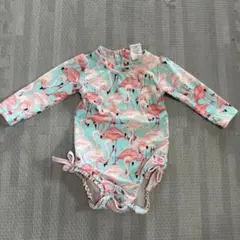フラミンゴ柄 長袖ベビー水着 6-12ヶ月