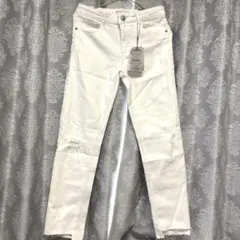 【ZARA Girls】ダメージ加工スリムホワイトデニム