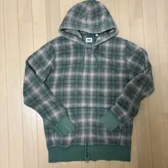 00s OLD UNIQLO ダブルジップパーカー チェック柄 y2k