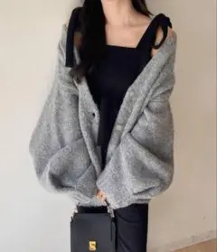 RiLi tokyo ふわもこアルパカウールカーデ F グレーのサムネイル