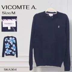 美品 VICOMTE A. 花柄 バックプリント クルーネック 刺繍 ニット