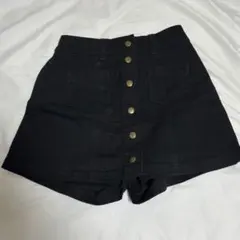 黒 キュロットスカート ブラック ミニスカート ショートパンツ 台形スカート