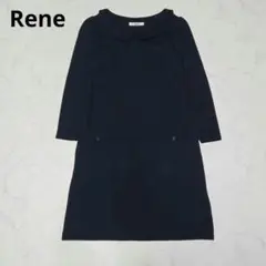 未使用品♡Reneルネ2024♡パール付き ニットワンピース ブラック 極美品♡Reneルネ2024♡パール付き ニットワンピース ブラック 36