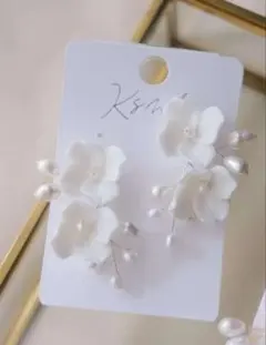 結婚式 ブライダル イヤリング 花 フラワー 小ぶり Ksmily