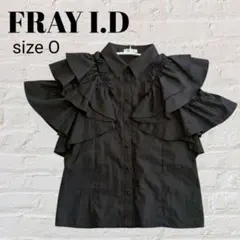 美品✨ フレイアイディー ラッフルフリル襟付きブラウス ブラック