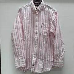TOMMY HILFIGER 長袖シャツ ピンク ストライプ Lのサムネイル