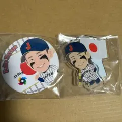 侍ジャパン　WBC ガチャ　缶バッジ　アクリルスタンド　小園海斗　広島カープ