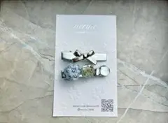 リボンと花のヘアピン2個セット