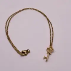 鍵モチーフ ネックレス レディース　ステンレス　ゴールド　ハート