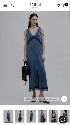 AMERI 2WAY DENIM LIKE LACE DOCKING DRESS - メルカリ