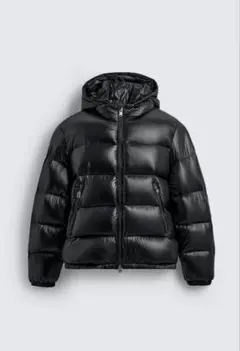ZARA 光沢Blackダウンジャケット XS size 美品
