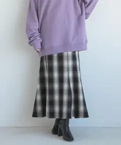 LOWRYS FARM style upチェックマーメイドスカート