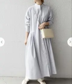 SHIPS　タック切り替えワンピース　M