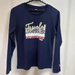 フィラ FILA テニスウエア Tシャツ 長袖 M 紺