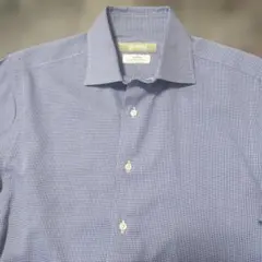 NANO UNIVERSE スイス製生地ドレスシャツ　コットン　ネイビ39M