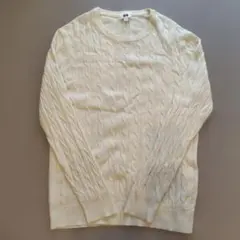 UNIQLO コットンカシミヤ　ケーブルニット セーター L ホワイト