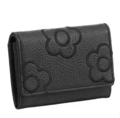 MARYQUANT 二つ折り 財布 ブラック デイジー ウォレット 花 モチーフ