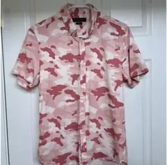 ZARA MAN ピンク迷彩 スリムフィットシャツ