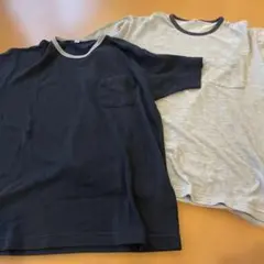 ネイビー グレー Tシャツ Lサイズ ポケット付き