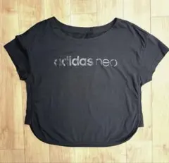 adidas ショート丈　半袖Tシャツ