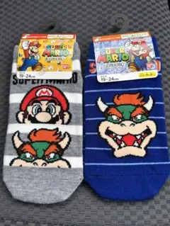 スーパーマリオ クッパ　キッズ靴下 19〜24cm 2足セット