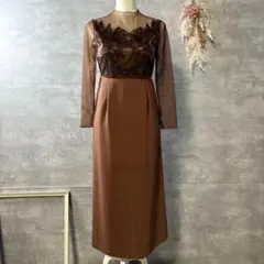 ココりん様　GIRL 刺繍レース×チュールシアーハイネック パーティードレス　M