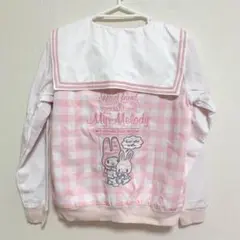 マイメロディ 薄手セーラー襟スカジャン リズムくん ギンガムチェック 