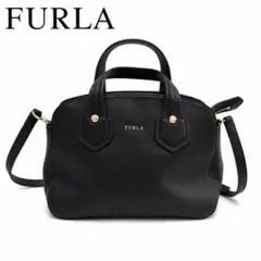 美品✨FURLA フルラ 2WAY ハンドバッグ レザー ブラック ショルダー付