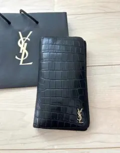 そ*ゆ様 SAINT LAURENT ブラック長財布　クロコダイル型押し
