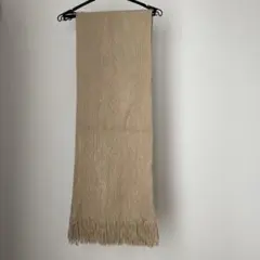 アクリル製ベージュマフラー フリンジ付き