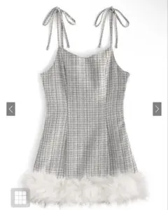 GRL ファーラメツイードミニキャミワンピース