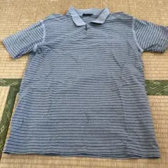 グレー ストライプ ポロシャツ 半袖　コムサデモードメンのサムネイル